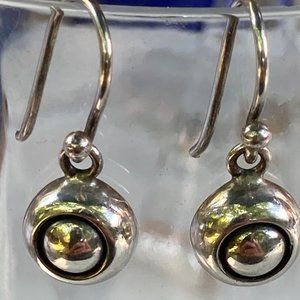 Pretty little RAGE sterling silver round dangle earrings